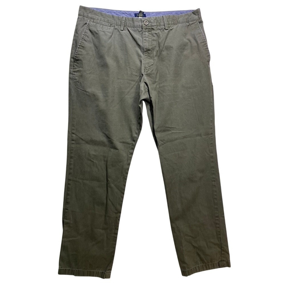 Club Room Chino Pants Mens 38x32 Green  100% Cotton Straight Leg